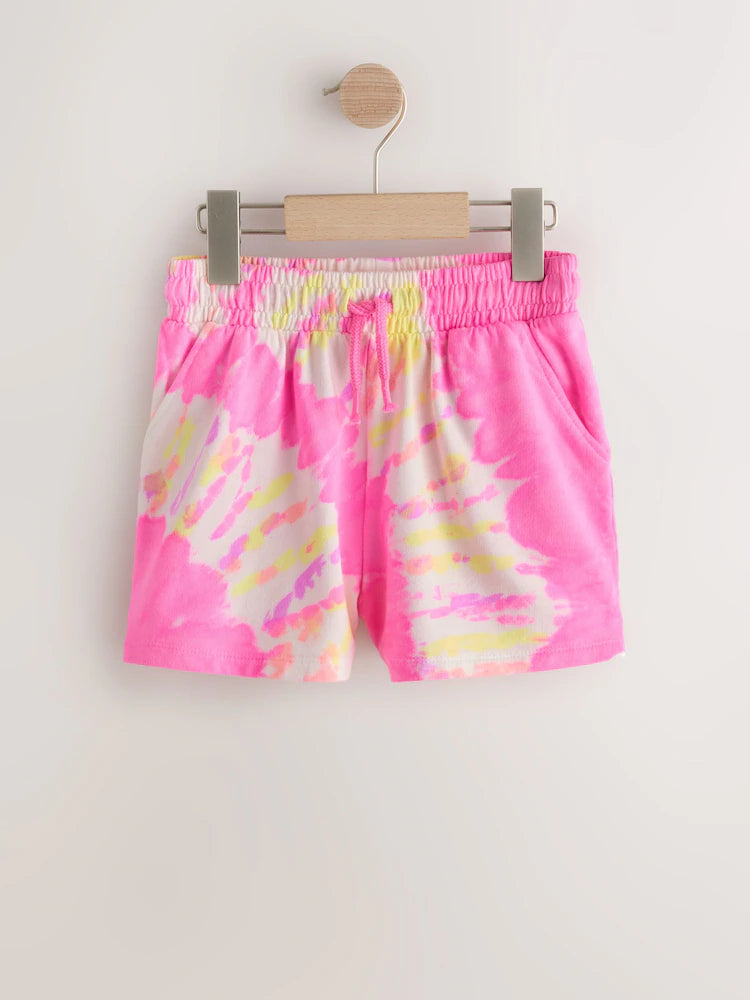 Pink/Yellow Tie Dye Jersey Shorts (3-16yrs)