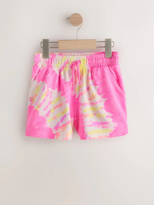 Pink/Yellow Tie Dye Jersey Shorts (3-16yrs)