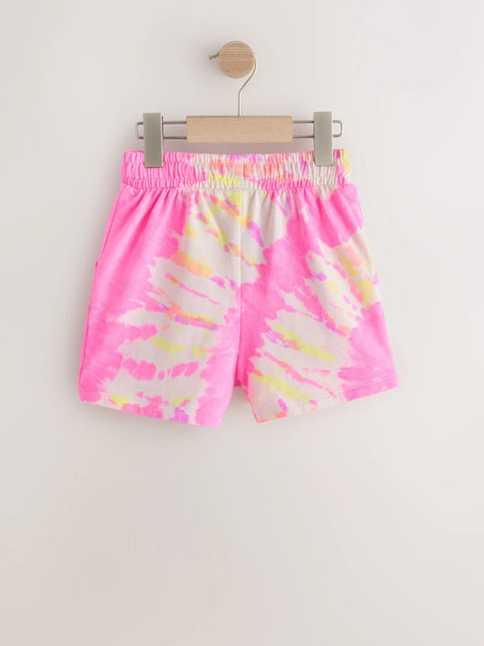 Pink/Yellow Tie Dye Jersey Shorts (3-16yrs)