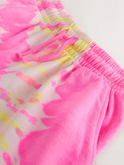 Pink/Yellow Tie Dye Jersey Shorts (3-16yrs)