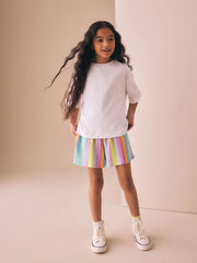 Rainbow Stripe Textured Shorts (3-16yrs)