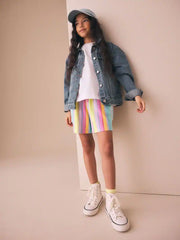 Rainbow Stripe Textured Shorts (3-16yrs)