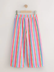 Pink/Blue Stripe Wide Leg Textured Trousers (3-16yrs)
