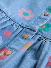 Flower Print Sleeveless Denim Dress (3mths-8yrs)