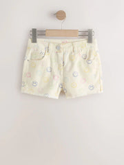 Ecru Multicolour Smiley World Regular Length Frayed Edge Denim Shorts (3-16yrs)