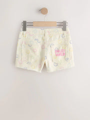 Ecru Multicolour Smiley World Regular Length Frayed Edge Denim Shorts (3-16yrs)