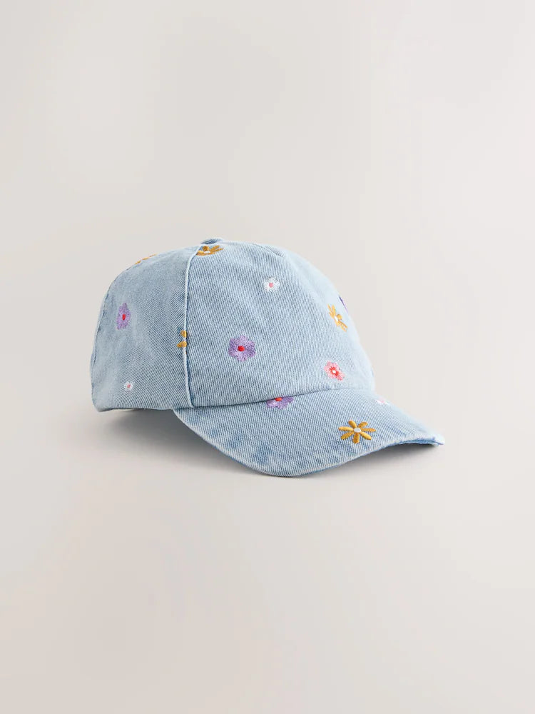 Yellow Flower Denim Cap (1-16yrs)