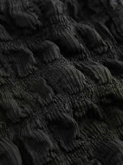 Black Textured Button Front Top (3-16yrs)