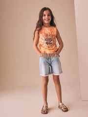 Orange Sun Fringe Sequin Vest (3-16yrs)