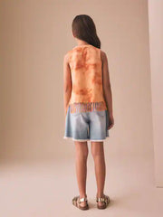Orange Sun Fringe Sequin Vest (3-16yrs)