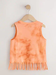 Orange Sun Fringe Sequin Vest (3-16yrs)