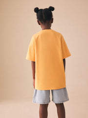 Orange Hello Kitty Oversized Graphic Print T-Shirt (3-16yrs)