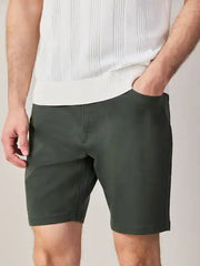 Khaki Green Comfort Stretch 5 Pocket Chino Shorts