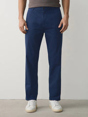Blue Straight Fit Cotton Rich Stretch Chinos