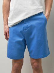 Blue Bright Straight Fit Stretch Chino Shorts