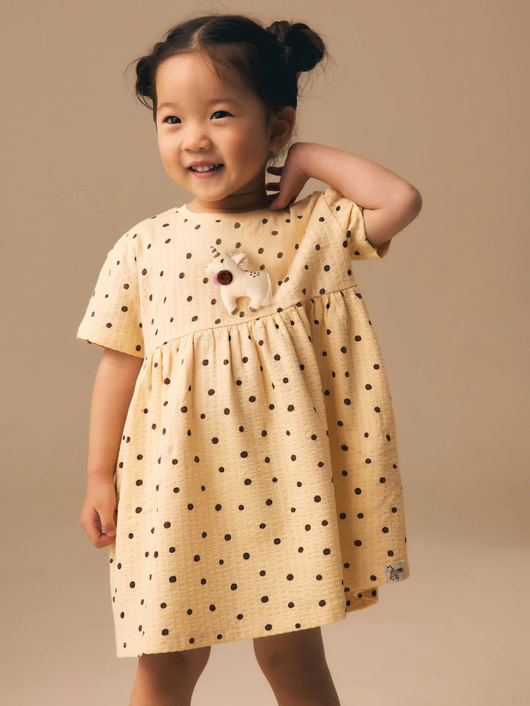 Neutral Unicorn Jersey Dress (3mths-7yrs)