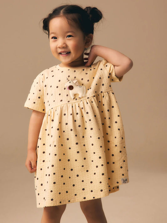 Neutral Unicorn Jersey Dress (3mths-7yrs)