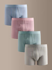 Blue/Neutral Pastel 4 pack Signature A-Front Cotton Rich Boxers