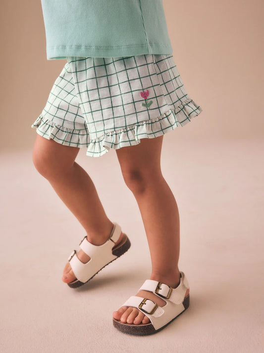 Ecru White Flower Shorts (3mths-7yrs)