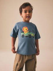 Blue Lion Car Short Sleeve Graphic T-Shirt (3mths-7yrs)