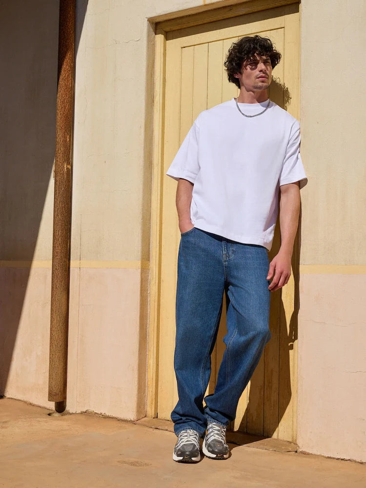 Dark Blue Relaxed Fit Lightweight Jeans