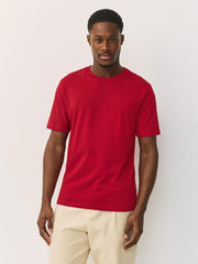 Red Regular Fit Essential Crew Neck Cotton T-Shirt
