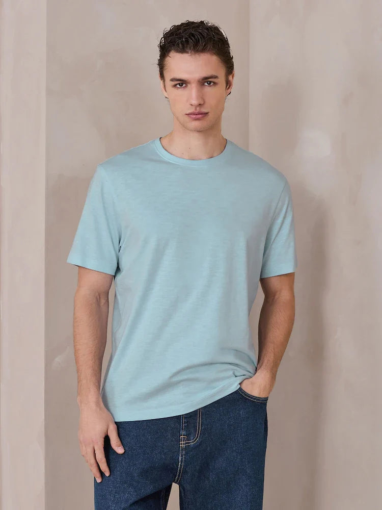Blue Lightweight Slub Modal T-Shirt