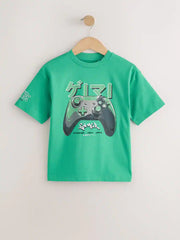 Green Controller Back Print Short Sleeve Graphic T-Shirt (3-16yrs)