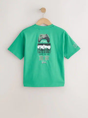 Green Controller Back Print Short Sleeve Graphic T-Shirt (3-16yrs)