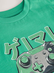 Green Controller Back Print Short Sleeve Graphic T-Shirt (3-16yrs)