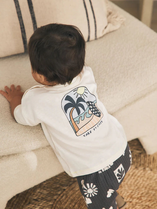 Grey/White Palm Top and Shorts Baby Set (0mths-2yrs)