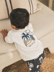 Grey/White Palm Top and Shorts Baby Set (0mths-2yrs)