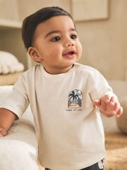Grey/White Palm Top and Shorts Baby Set (0mths-2yrs)