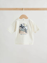 Grey/White Palm Top and Shorts Baby Set (0mths-2yrs)