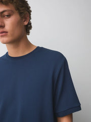 Navy Blue Textured T-Shirt
