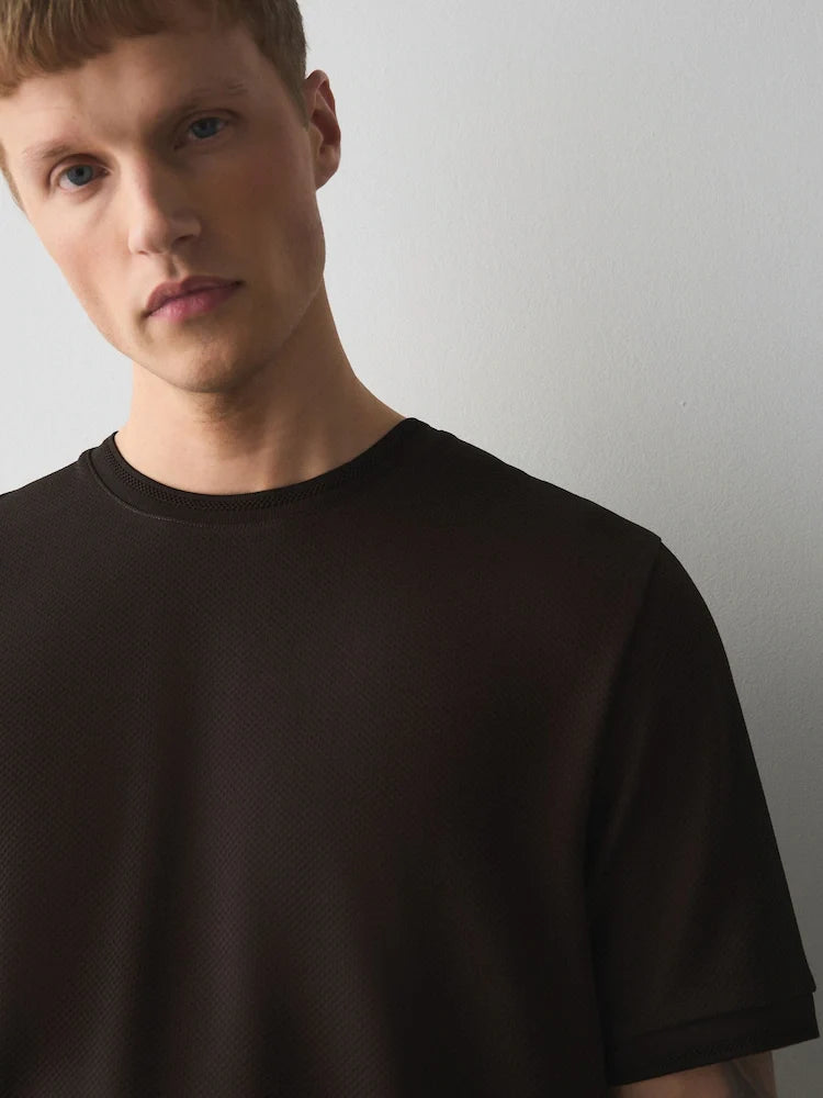 Brown Textured T-Shirt