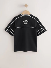 Black/White Varsity Short Sleeve T-Shirt (3-16yrs)