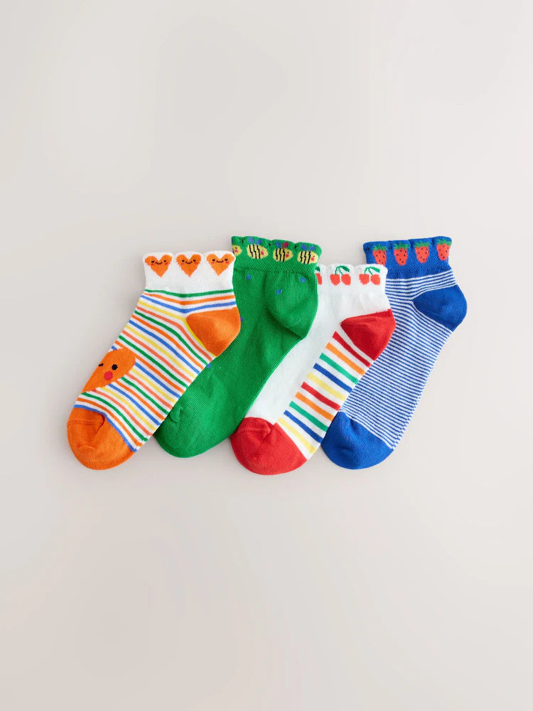 Multi Cotton Rich Trainer Socks 4 Pack