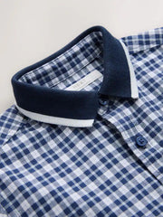 Navy Gingham Short Sleeve Smart Shirt (3-16yrs)