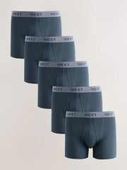 Blue 5 Pack A Front Cotton Rich Boxers