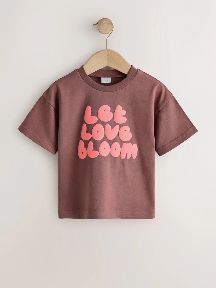 Brown/Pink Short Sleeve T-Shirt (3mths-7yrs)