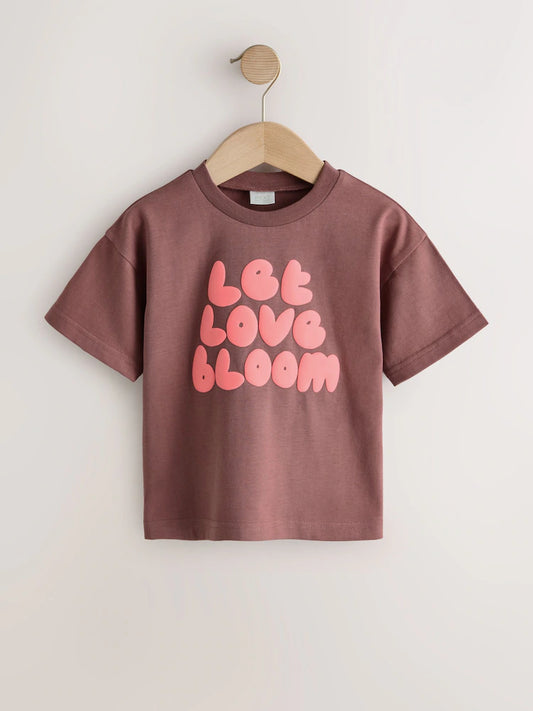 Brown/Pink Short Sleeve T-Shirt (3mths-7yrs)