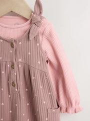 Chocolate Brown Spot Jersey Dungaree and Bodysuit Baby Set 2 Piece (0mths-2yrs)