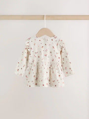 Ecru Floral Peplum Top and Leggings Baby Set (0mths-2yrs)
