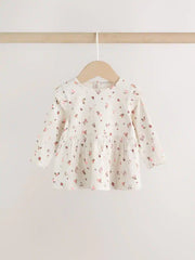Ecru Floral Peplum Top and Leggings Baby Set (0mths-2yrs)