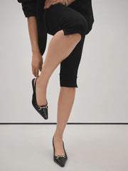 Black Forever Comfort® Chisel Toe Slingback Heels