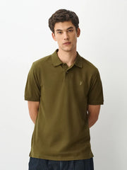 Green Moss Regular Fit Short Sleeve Pique Polo Shirt