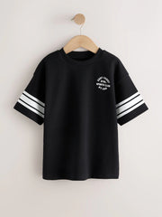 Black Varsity Relaxed Fit T-Shirt (3-16yrs)