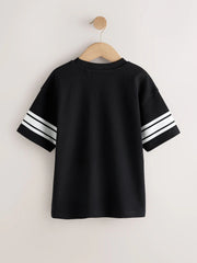 Black Varsity Relaxed Fit T-Shirt (3-16yrs)