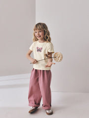 Ecru Butterfly Beaded T-Shirt (3-16yrs)